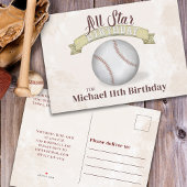  honkbal All Star Simple Birthday Party Uitnodiging Briefkaart