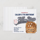 Honkbal All Star Sports Gestreepte Verjaardagsfees Kaart (Voorkant / Achterkant)