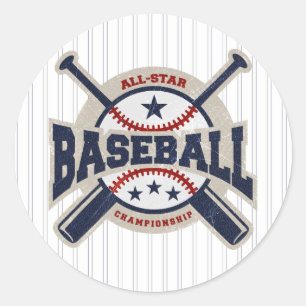 Honkbal All Star Team Sport Verjaardagsfeest Ronde Sticker