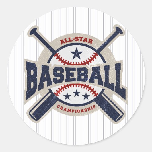 Honkbal All Star Team Sport Verjaardagsfeest Ronde Sticker (Voorkant)