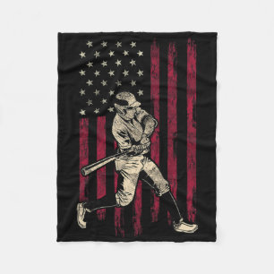 Honkbal  Amerikaanse vlag 4 juli T-shirt GIF Fleece Deken