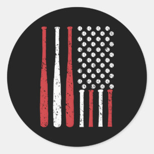 Honkbal Amerikaanse vlag Honkbal Amerikaanse vlag Ronde Sticker