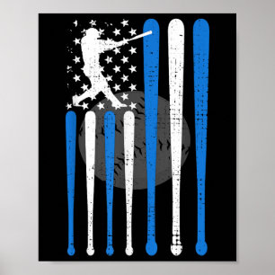  honkbal Amerikaanse vlag honkbal geesten Poster