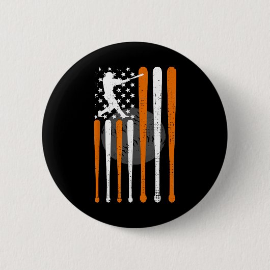 honkbal Amerikaanse vlag honkbal geesten Ronde Button 5,7 Cm (Voorkant)