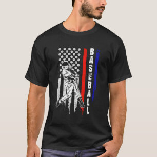 Honkbal Amerikaanse vlag pitcher USA pitching 4th T-shirt