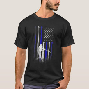 Honkbal Amerikaanse Vlag Speler Vlag Vader Moede T-shirt