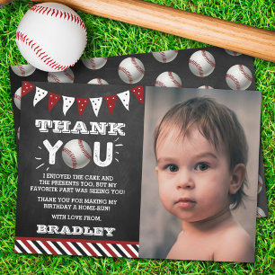 Honkbal Any Age Verjaardag Foto Bedankkaart