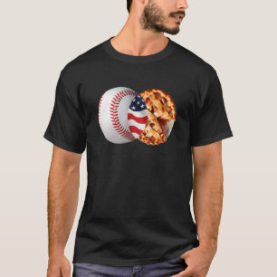 Honkbal Appeltaart Amerikaanse vlag Juli 4th USA M T-shirt