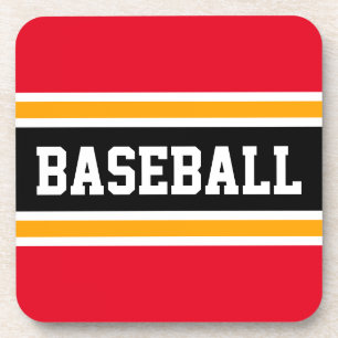HONKBAL Atletische Rood Wit Geel Zwart Strepen Bier Onderzetter