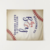 Honkbal baby shower achtergrond wandkleed (Voorkant (horizontaal))