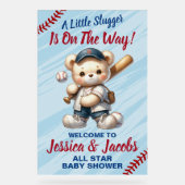Honkbal Baby Shower Acryl Bord (Voorkant)