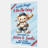 Honkbal Baby Shower Acryl Bord (Hoek)