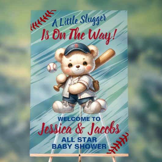 Honkbal Baby Shower Acryl Bord (Neutraal)
