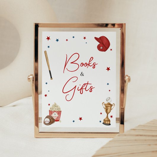 Honkbal Baby shower boeken en geschenken Poster