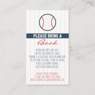 Honkbal Baby shower Breng een boek Kaart Visitekaartje