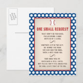 Honkbal Baby shower Breng een Boek Verzoek Briefka Uitnodiging Briefkaart (Voorkant / Achterkant)