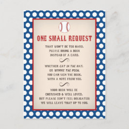 Honkbal Baby shower Breng een Boek Verzoek Briefka Uitnodiging Briefkaart