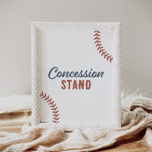 Honkbal Baby shower Concessie Stand Sign Poster