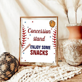 Honkbal Baby shower Concessie Stand Teken Sport Poster