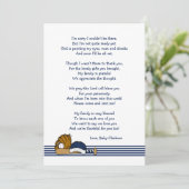 Honkbal Baby shower Dank je wel briefje met gedich Kaart (Staand voorkant)