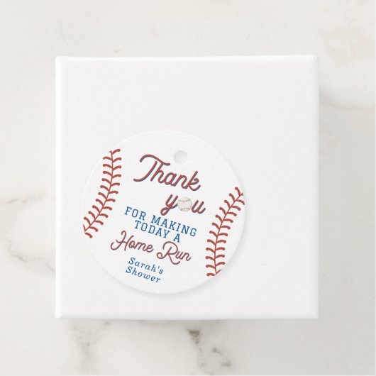 Honkbal Baby shower Dank u Labels (In situ)