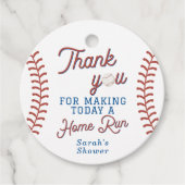 Honkbal Baby shower Dank u Labels (Voorkant)