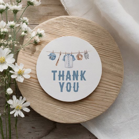 Honkbal Baby shower Dank u Ronde Sticker