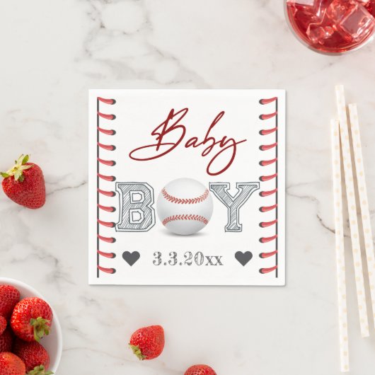 Honkbal Baby shower gepersonaliseerd Servet (Insitu)