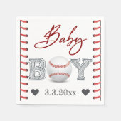 Honkbal Baby shower gepersonaliseerd Servet (Voorkant)