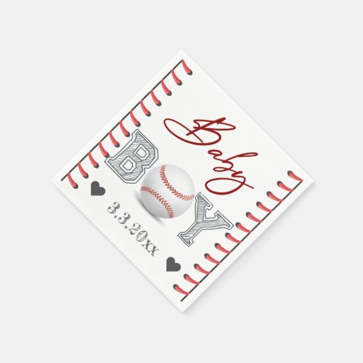 Honkbal Baby shower gepersonaliseerd Servet (Hoek)