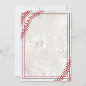 Honkbal Baby shower  Grunge Uitnodiging (Achterkant)