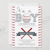 Honkbal Baby shower Het is een jongen Kaart (Voorkant)