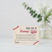 Honkbal Baby shower Hoe groot is mama's buik Contactkaartje (Staand voorkant)
