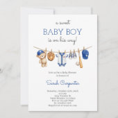 Honkbal baby shower jongen uitnodiging (Voorkant)
