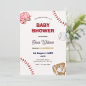 honkbal baby shower kaart (Staand voorkant)