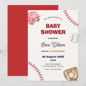 honkbal baby shower kaart (Voorkant / Achterkant)