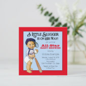 Honkbal Baby Shower Kaart (Staand voorkant)