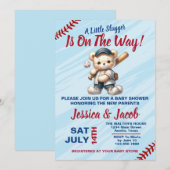 Honkbal Baby Shower Kaart (Voorkant / Achterkant)