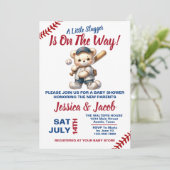Honkbal Baby Shower Kaart (Staand voorkant)