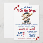 Honkbal Baby Shower Kaart (Voorkant / Achterkant)