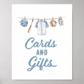 Honkbal Baby shower Kaarten en geschenken teken Poster (Voorkant)