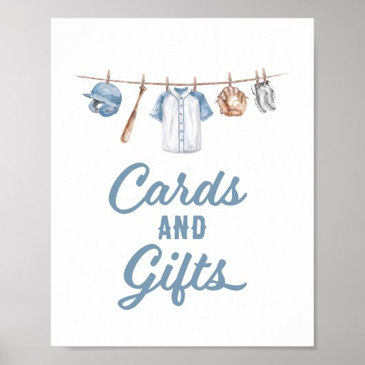 Honkbal Baby shower Kaarten en geschenken teken Poster (Voorkant)