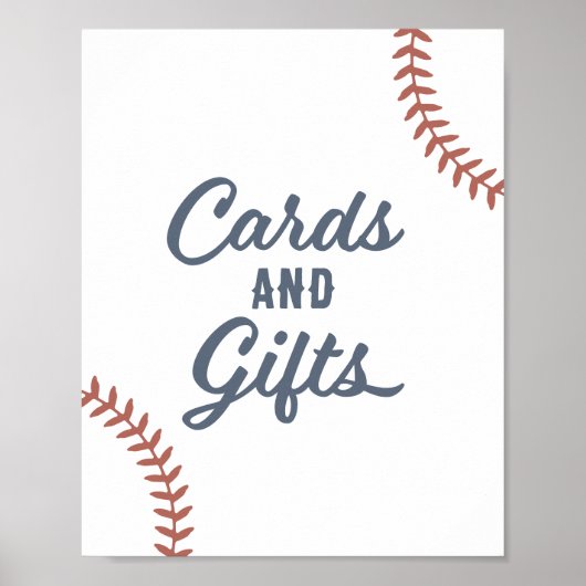 Honkbal Baby shower Kaarten en geschenken teken Poster (Voorkant)