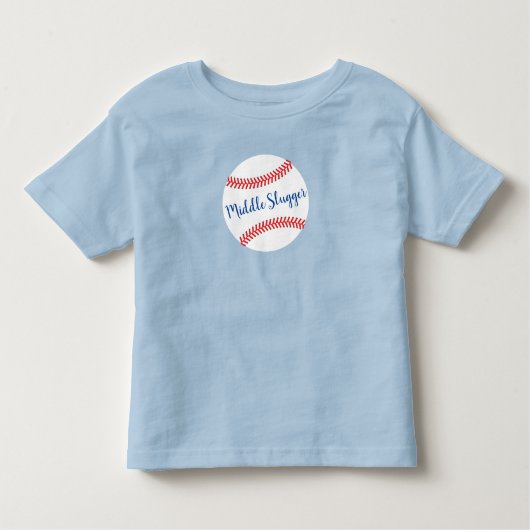 Honkbal Baby Shower Kleine Slaggertje Kinder Shirts (Voorkant)