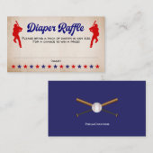  Honkbal, Baby shower Luier Raffle Insert Visitekaartje (Voorkant / Achterkant)