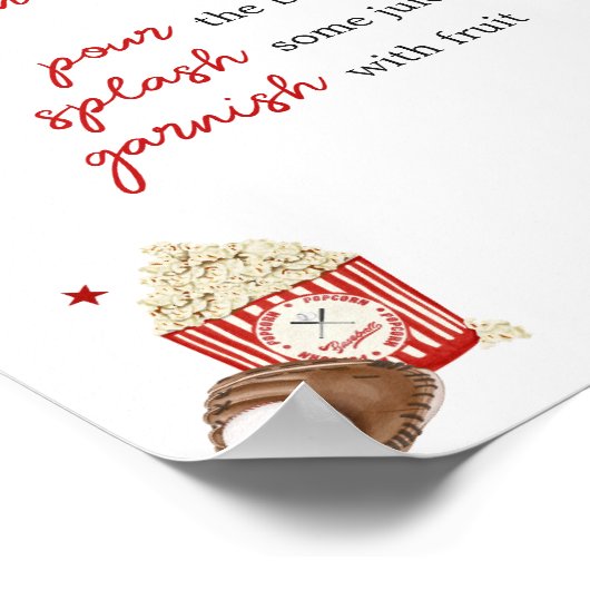 Honkbal Baby shower Moeder Osa Bar Poster (Hoek)