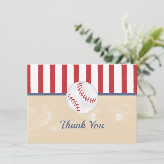 Honkbal Baby shower of Verjaardag Dank u kaart (Staand voorkant)