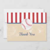 Honkbal Baby shower of Verjaardag Dank u kaart (Voorkant)