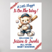 Honkbal Baby Shower Poster (Voorkant)