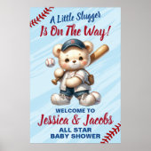 Honkbal Baby Shower Poster (Voorkant)